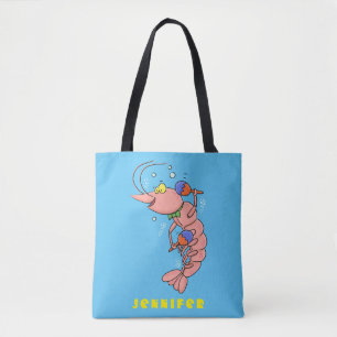 Bolso De Tela Camarón alegre, personalizado de la gamba