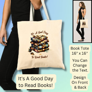 Bolso De Tela Cambiar texto, es un buen día para leer libros, li