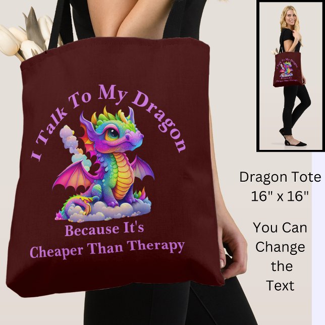 Bolso De Tela Cambiar Texto, Hablar Con Dragón Más Barato Que Te (Subido por el creador)
