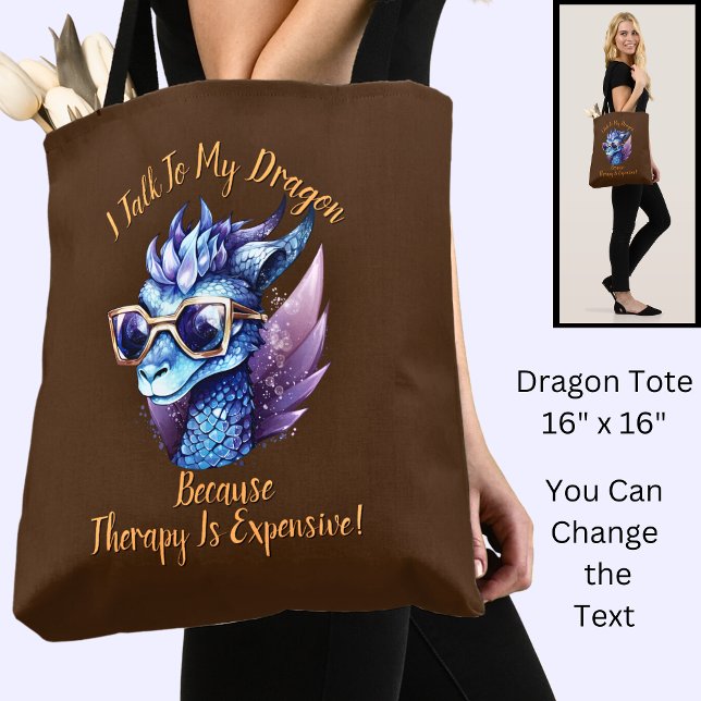 Bolso De Tela Cambiar texto, hablo que mi terapia con dragones e (Subido por el creador)