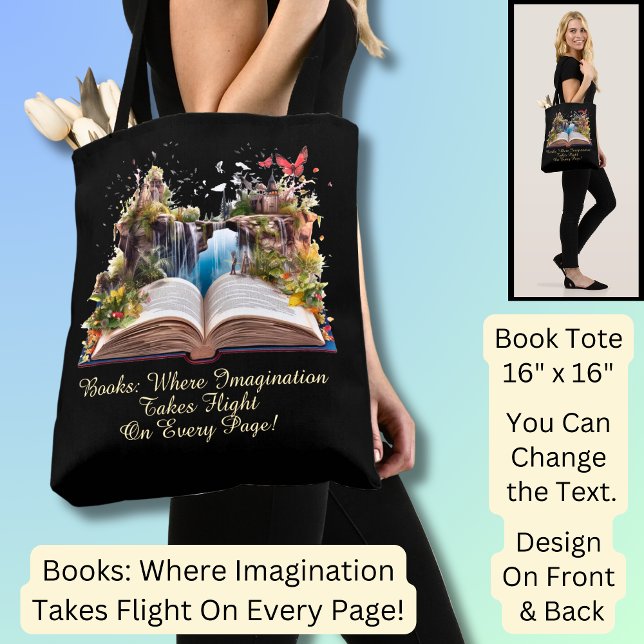 Bolso De Tela Cambiar texto, libros donde la imaginación toma vu (Subido por el creador)