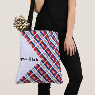 Bolso De Tela Camboya Bandera Camboyana Mosaico Nombre Personali