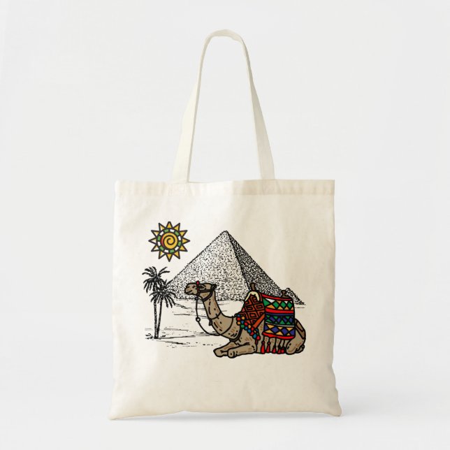 Bolso De Tela Camello en camiseta de Egipto (Frente)