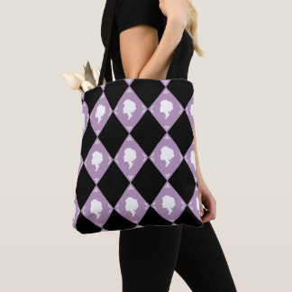 Bolso De Tela Cameo Harlequins, Lilac, Blanco, Negro