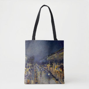 Bolso De Tela Camille Pissarro - Boulevard Montmartre de noche