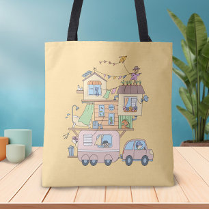 Bolso De Tela Caminador de camping de la familia Road en amarill