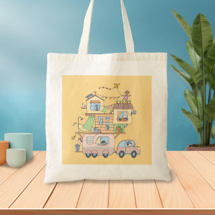 Bolso De Tela Caminador de camping de la familia Road en amarill