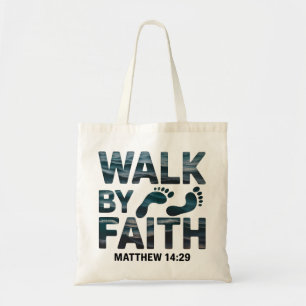 Bolso De Tela Caminar por fe cristiano océano