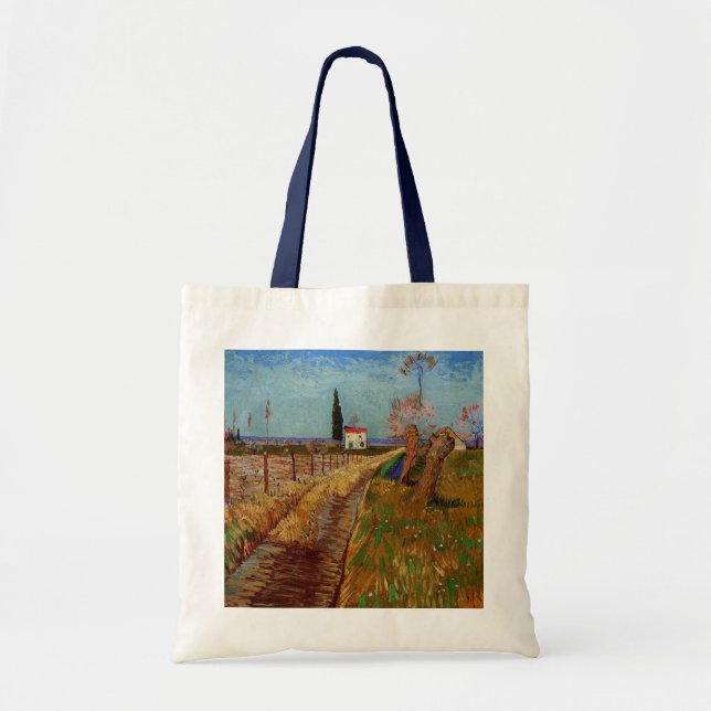 Bolso De Tela Camino a través de un campo, Willows de Vincent va (Frente)