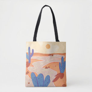Bolso De Tela Camino a través del desierto pintado