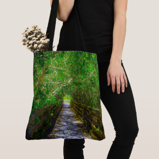 Bolso De Tela Camino bajo el árbol de baldaquino