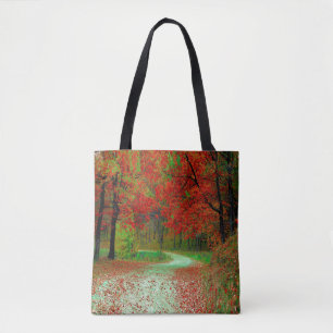 BOLSO DE TELA CAMINO BOSQUE ÁRBOLES BOTÁNICA NATURALEZA PAISAJE