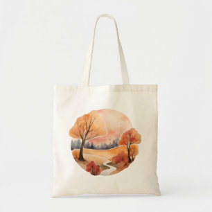 Bolso De Tela Camino de Otoño Dorado