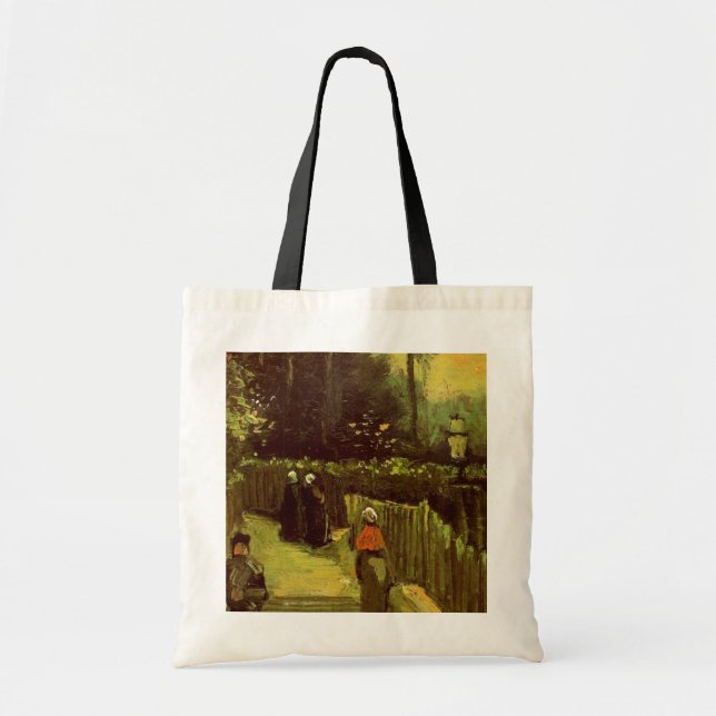 Bolso De Tela Camino Empinado en Montmartre por Vincent van Gogh (Frente)