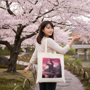 Bolso De Tela Camino Místico de Flor de Cerezo – Escalera Encant