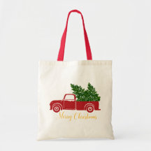 Camión de árbol de Navidad Tote Bag