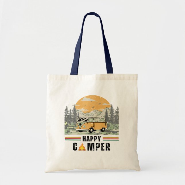 Bolso De Tela Camión de aventuras de montaña retro blanco (Frente)