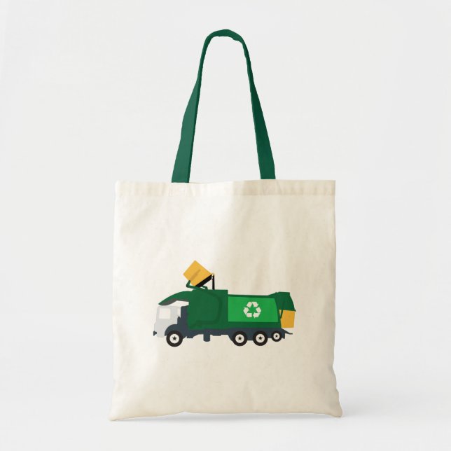 Bolso De Tela Camión de basura de reciclaje (Frente)