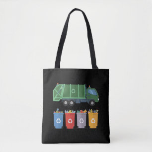 Bolso De Tela Camión de basura reciclaje de basura para niños