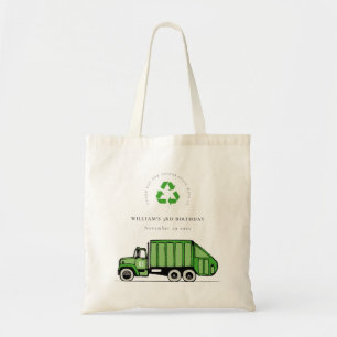 Bolso De Tela Camión de basura verde lindo niños de cualquier ed