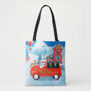 Bolso De Tela Camión de entrega de Navidad con perro Labrador en