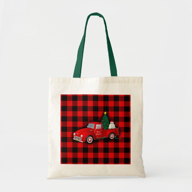 Bolso De Tela Camión de pequeños Navidades rojos (Frente)