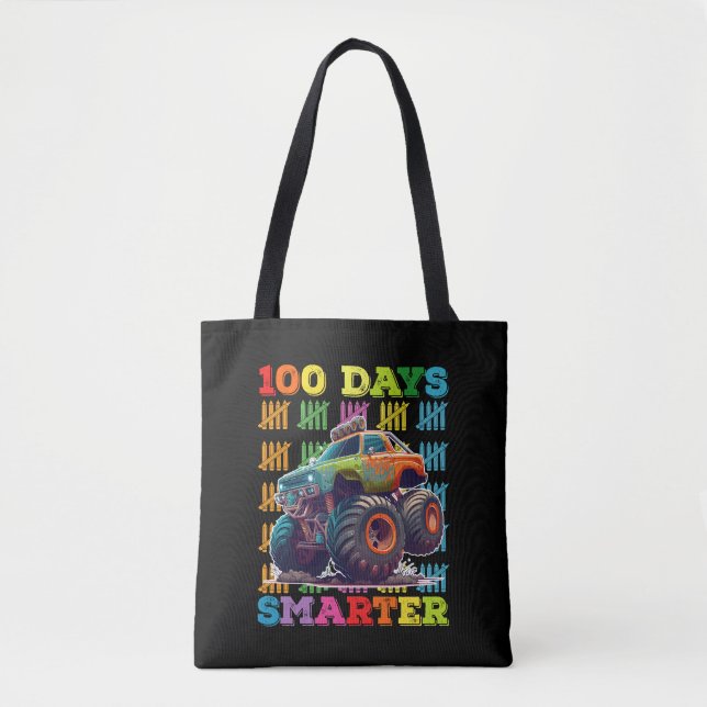 Bolso De Tela Camión Monstruo 100 Días Más Listo Escuela del Día (Anverso)