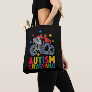 Bolso De Tela Camión Monstruo Conciencia Del Autismo Aplastante