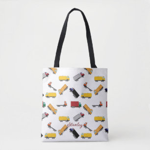 Bolso De Tela Camión personalizado con nombre de niños blancos a
