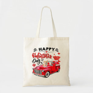 Bolso De Tela Camión rojo de Corgi galés feliz día de San Valent