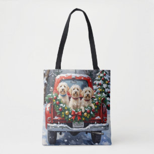 Bolso De Tela Camión Rojo de Navidad Maltés Fiesta