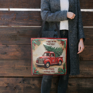 Bolso De Tela Camión Rojo Rustic Farmhouse