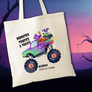 Bolso De Tela Camiones Monstruo y Golosinas de Halloween