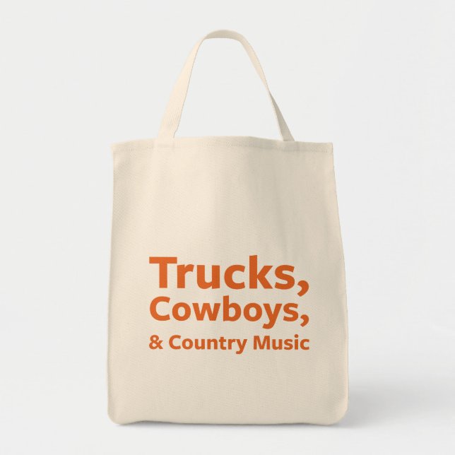 Bolso De Tela Camiones, vaqueros y música country (Frente)