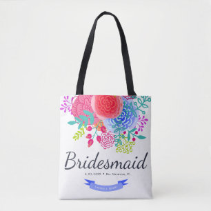 Bolso De Tela Camisa de colores de agua de la dama de honor Flor