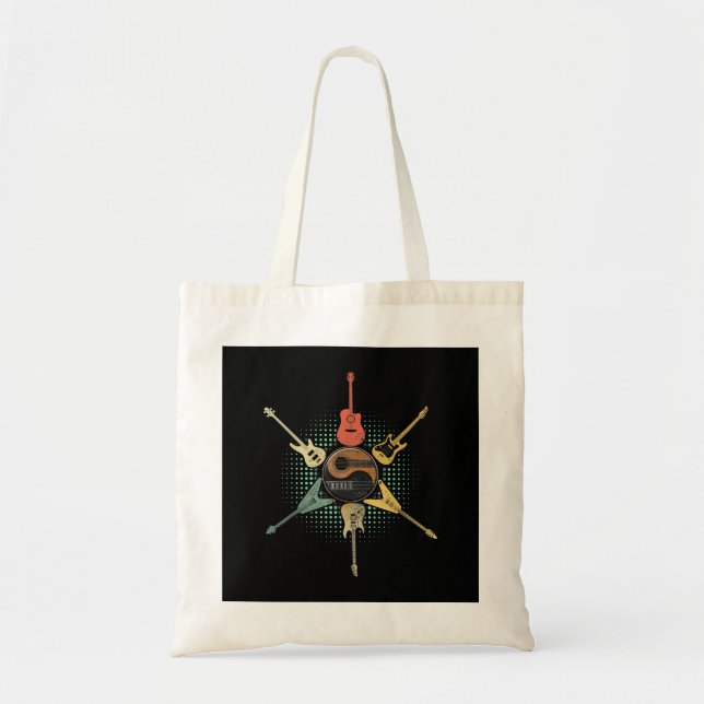 Bolso De Tela Camisa de guitarra. Estilo Retro, Regalo Para Guit (Frente)