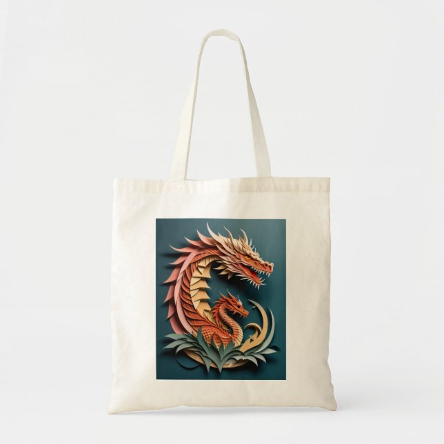 Bolso De Tela Camiseta 3D de diseño Art Dragon (Frente)