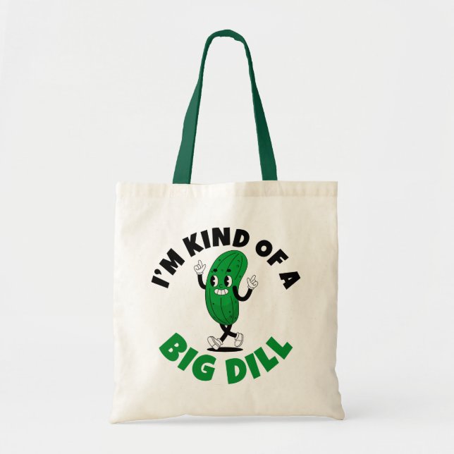 Bolso De Tela Camiseta básica femenina de Big Dill Pickle Pun (Frente)