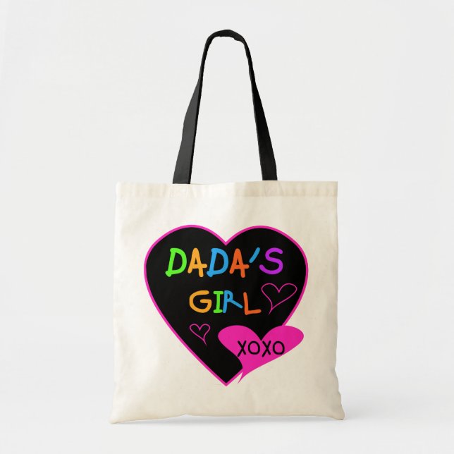 Bolso De Tela Camiseta Chica de Dada, taza, botón, imán, más (Frente)