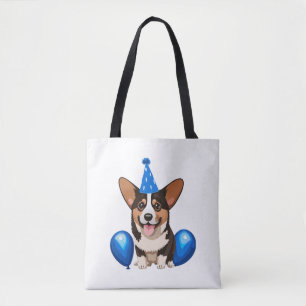 Bolso De Tela Camiseta Clásica de Cachorro Azul