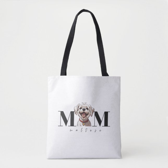 Bolso De Tela Camiseta Clásica De Perro Mom MALTESE (Anverso)