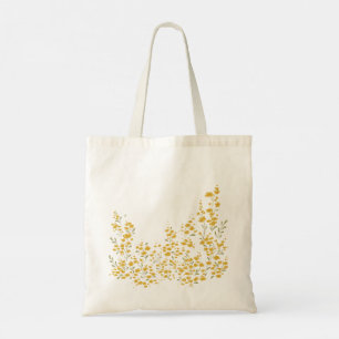 Bolso De Tela Camiseta con la letra Feliz Conejo en Tono Dorado