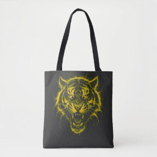 Bolso De Tela Camiseta con tigre eléctrico