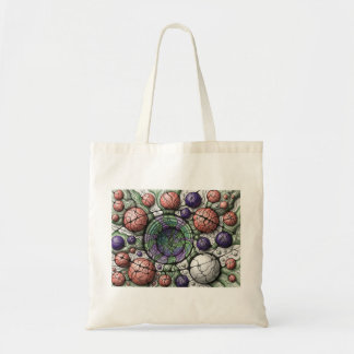 Bolso De Tela Camiseta de Arte Neurográfico Verde Violeta Esfera