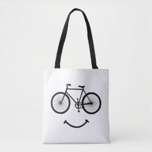Bolso De Tela Camiseta de bicicleta y sonrisa Camiseta de ciclis