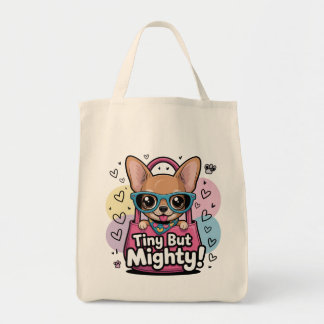 Bolso De Tela Camiseta de Chihuahua Pequeño pero Poderoso