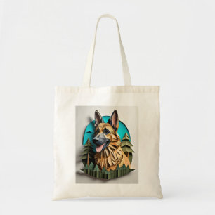 Bolso De Tela Camiseta de diseño de arte de papel 3D de Shepherd