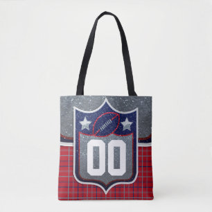 Bolso De Tela Camiseta de fútbol escolar Rojo Blanco y Azul