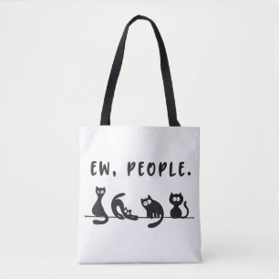 Bolso De Tela Camiseta de gato negro mujeres graciosas nuevas pe