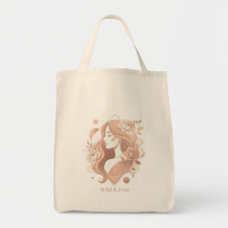 Bolso De Tela Camiseta de mujer de estética boho con arte de lín